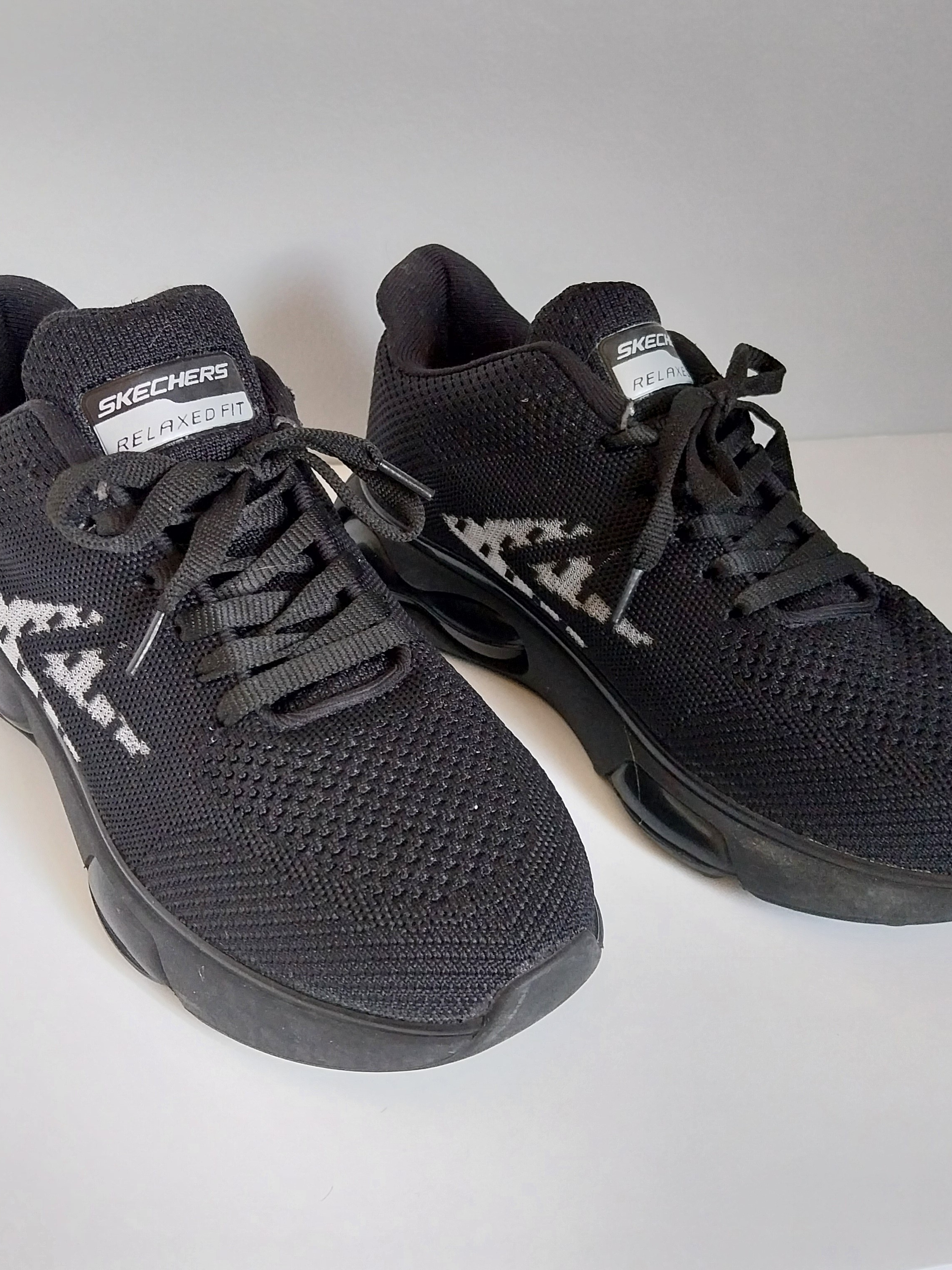 Skechers Relaxed Fit Black Knit Walking Shoes